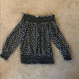 XS Micheal Kors sheer over-the-shoulder top!